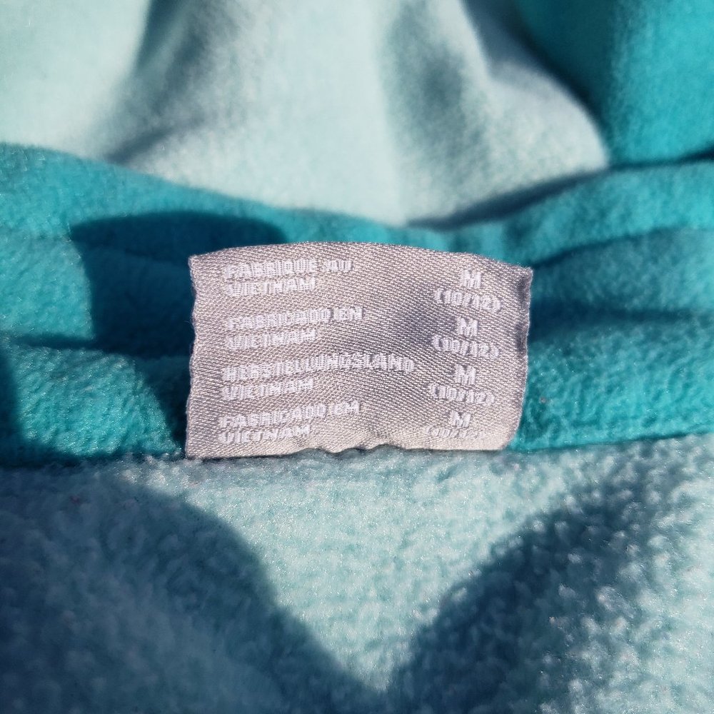Fleece Jacket Zippered POCKETS Aqua Teal Spring Sz M COLUMBIA 2 Tone - Picture 5 of 13